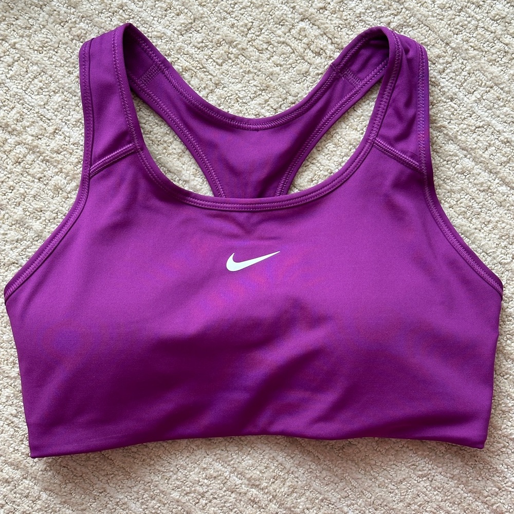 NWOT nike dri fit sports bra size M purple